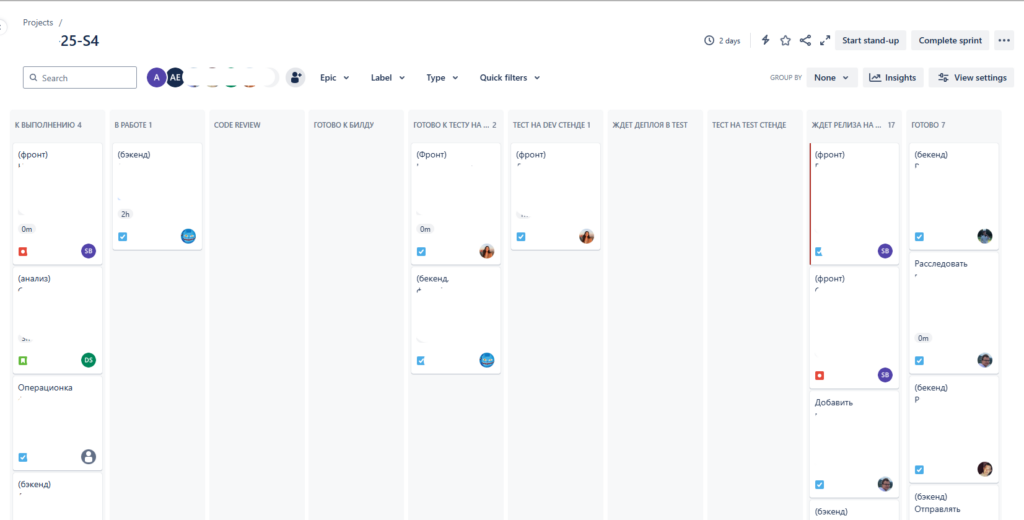 управление проектами Jira таблица